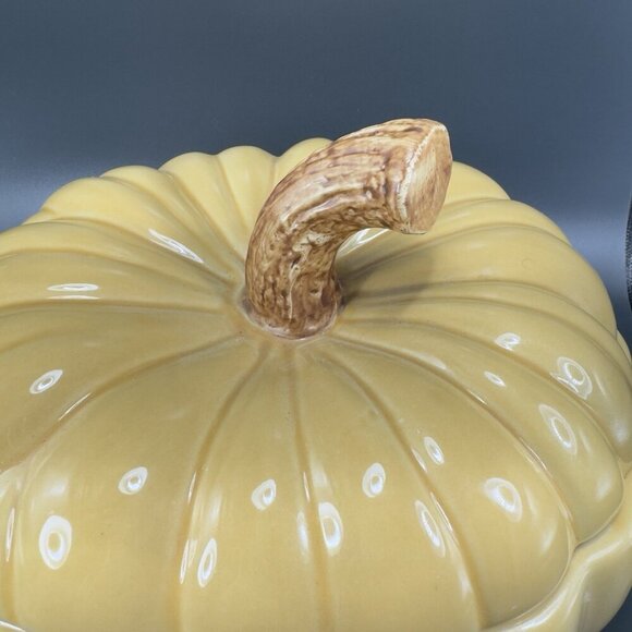 Williams Sonoma Large Pumpkin Canister Jar Container Cookie Jar Covered Dish VTG - Picture 14 of 15